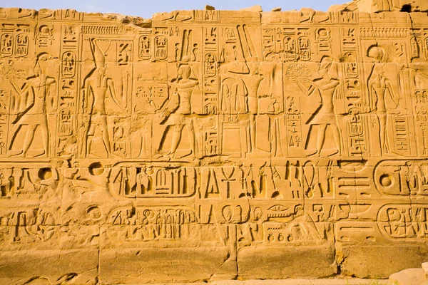 Hieroglify w świątyni Karnak — Zdjęcie stockowe