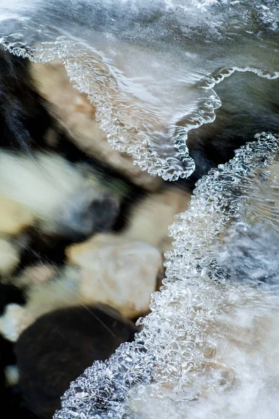 Лед Текучая Вода Скалы Джонстон Каньон Национальный Парк Банфф Альберта — стоковое фото