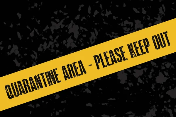 Quarantine sign or tape on a dark background — ストック写真