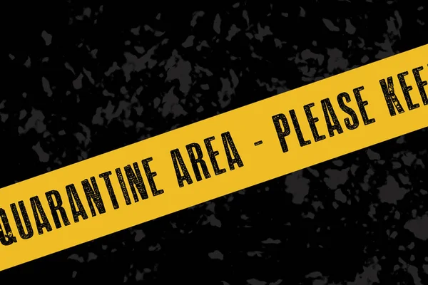 Quarantine sign or tape on a dark background — Stockfoto