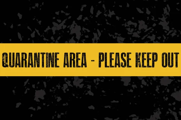 Quarantine sign or tape on a dark background — Stok fotoğraf