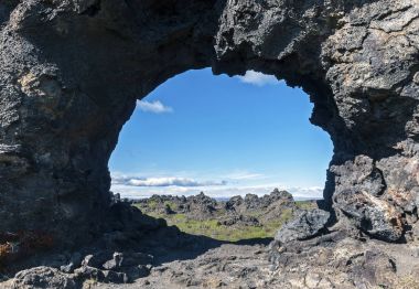 lav pencereye dimmuborgir, myvatn alanı - İzlanda