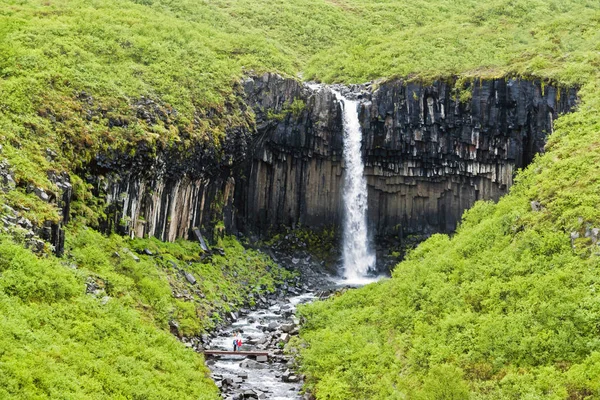 Svartifoss şelale Skaftafell izole çift - İzlanda