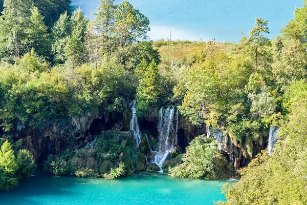 Cachoeiras no Parque Nacional Plitvice - Croácia — Fotografia de Stock
