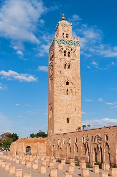 Minarete da Mesquita de Koutoubia - Marrakech, Marrocos — Fotografia de Stock