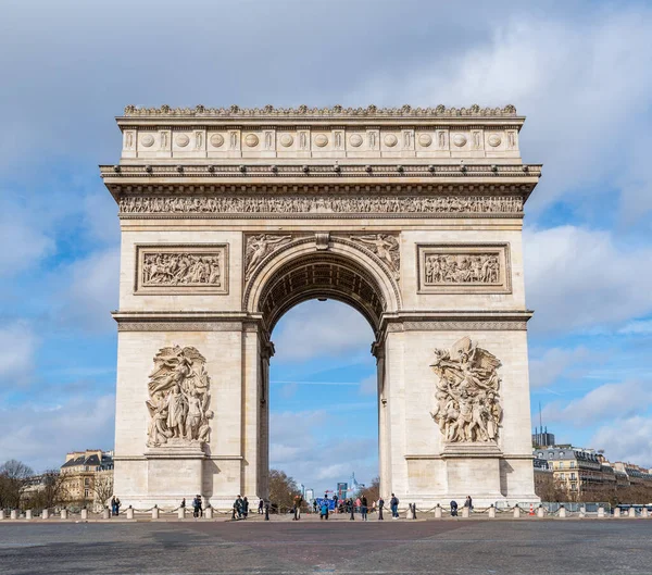 Pemandangan Musim Dingin Arc Triomphe Alun Alun Charles Gaulle Paris — Stok Foto