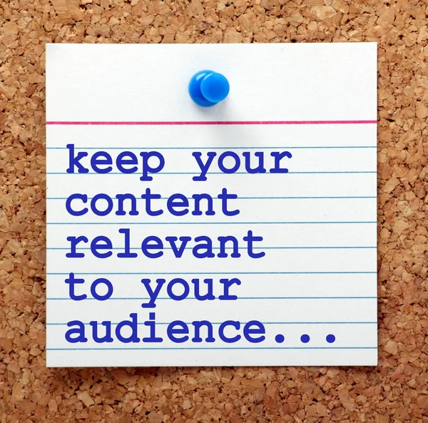 Keep Your Content Relevant — Stock Photo, Image