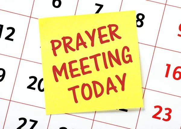 Prayer Meeting Reminder on a Calendar — Stock Photo, Image