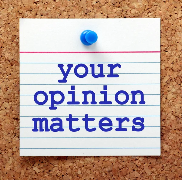 Your Opinion Matters Note on a Cork Notice Board