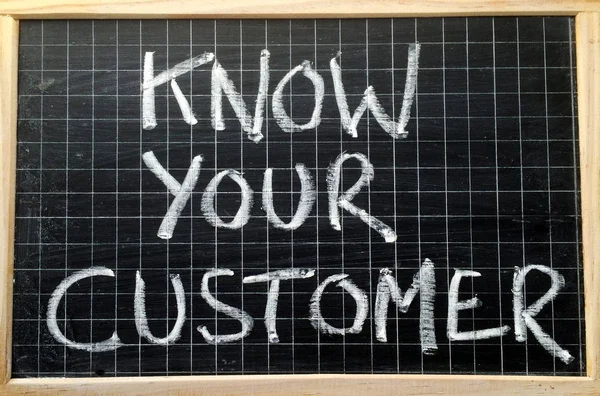 Know Your Customer Reminder on a Blackboard — Stock Photo, Image