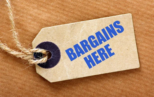 Bargains Here Price Tag — Stock Photo, Image