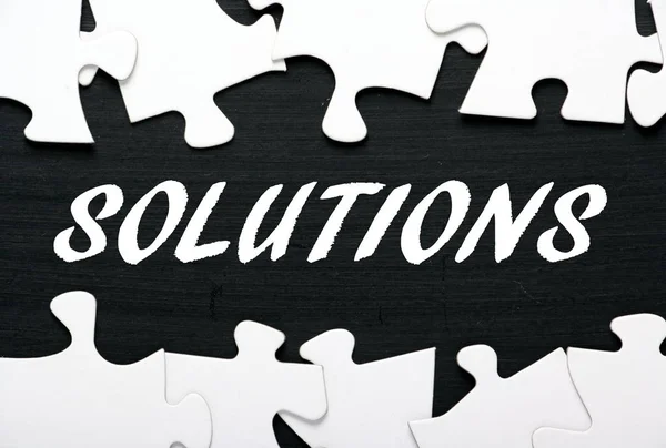 Solutions Puzzle Pièces Concept — Photo