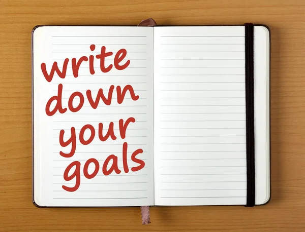 Skriv ner dina mål-påminnelse — Stockfoto