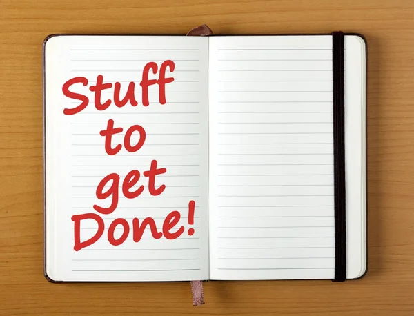 Stuff to get Done reminder written in a notebook — Stock Photo, Image
