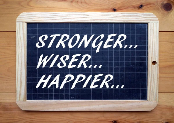 Daha güçlü, daha akıllı, daha mutlu mesaj — Stok fotoğraf