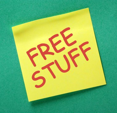 Free Stuff sarı yapışkan not