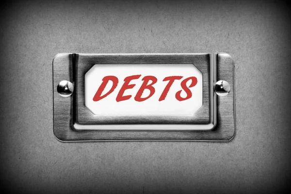 Schulden lade Label archiveringssysteem — Stockfoto