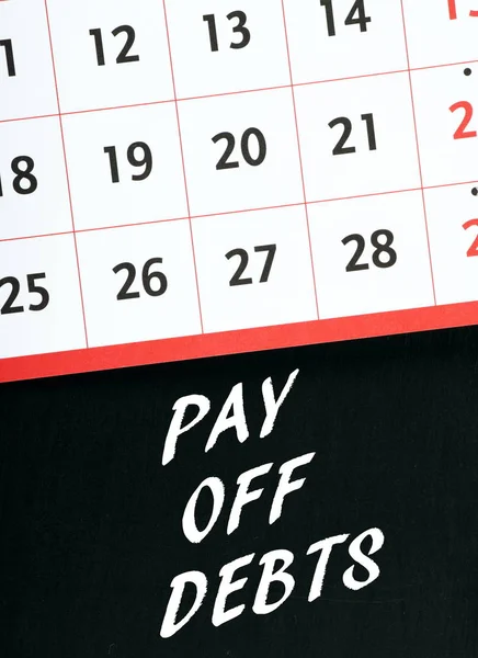 Rückzahlung von Schulden Kalendererinnerungsdatum — Stockfoto