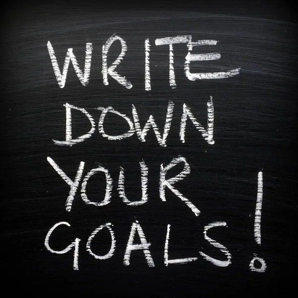 Schreiben Sie Ihre Ziele auf! — Stockfoto