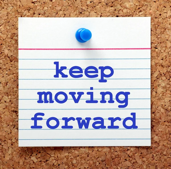 Keep Move Forward Reminder Note — стоковое фото