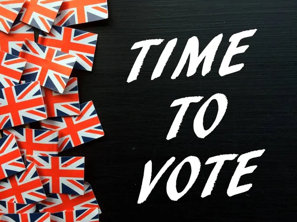 Union Jack Flags and Time To Vote Message — Stock Photo, Image