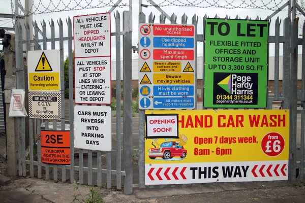 Warning and Advertising Signs — Stock Photo, Image