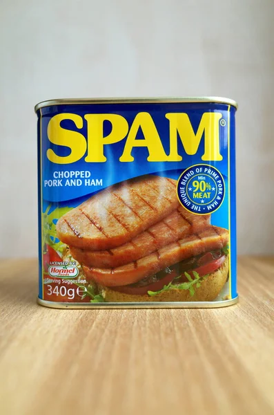 Bracknell England March 2018 Unopened Can Spam Blend Chopped Pork — Stock Photo, Image