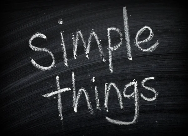 Frasen Simple Things Skriven För Hand Svart Tavla Som Påminnelse — Stockfoto