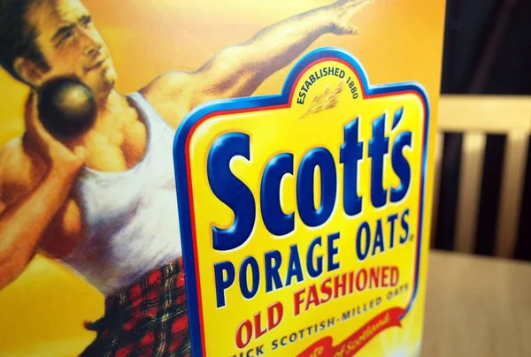 Bracknell Inglaterra Fevereiro 2020 Close Box Scott Old Fashioned Porridge — Fotografia de Stock