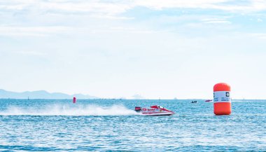 Chonburi, Tayland-Kasım 25, 2017: Bangsaen güç tekne 2017 Bangsaen Beach Tayland