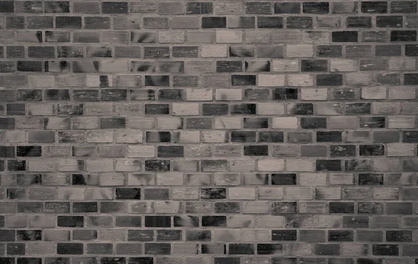 ダークレンガの壁のテクスチャの背景 古いヴィンテージパターンの壁紙 グランジレンガの壁の内装建築物 ラフなレンガの壁の質感 ロフトスタイルのホームインテリアデザイン 黒とグレーの壁 — ストック写真