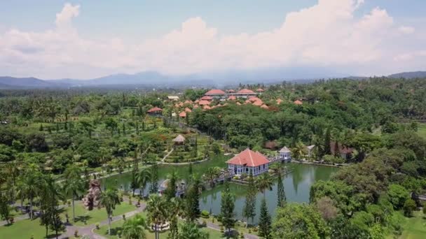 Aerial View Beautiful Balinese Village Tracking Shot Bali Drone Shot — Stock Video