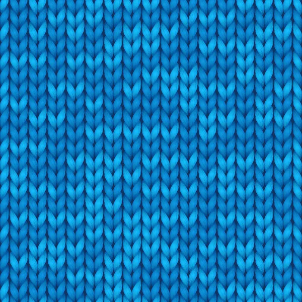 Texture sans couture en tricot bleu. Modèle vectoriel sans couture pour milieux, papier peint . — Image vectorielle