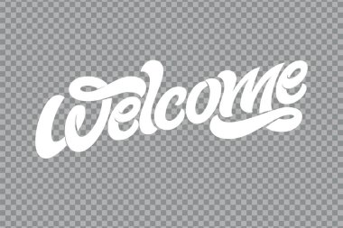 Hand sketched Welcome lettering typography. Drawn art sign. Motivational text. Greetings for logotype, badge, icon, card, postcard, logo, banner, tag. Vector illustration EPS 10 clipart