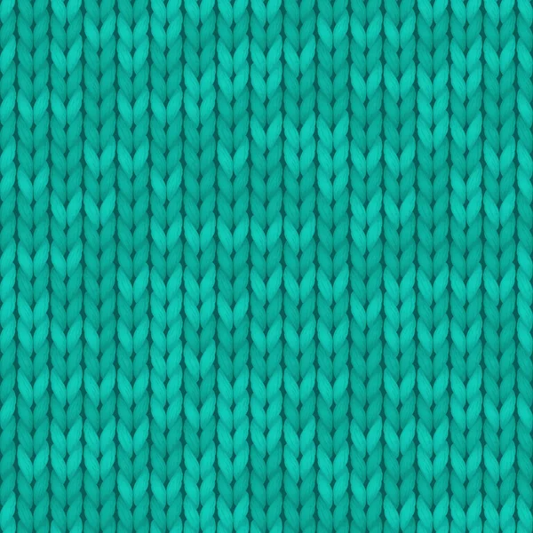 Textuur achtergrond van de turquoise kleur van de wol. Naadloos gebreide achtergrond. Illustratie voor ontwerp, achtergronden, wallpaper. Vectorillustratie. — Stockvector