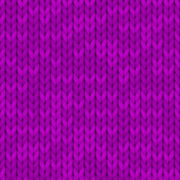 Violet réaliste texture simple tricot motif sans couture. Motif tricoté sans couture. Tissu de laine. Illustration pour le design, milieux, papier peint. Illustration vectorielle . — Image vectorielle