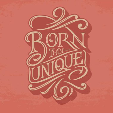 D.-için olmak benzersiz yazı koyu kırmızı zemin üzerine. Vektör çizim posterler, tebrik kartları, afiş ve Tasarım Giyim için. Özgün tipografi. Vektör çizim. Retro tarzı.