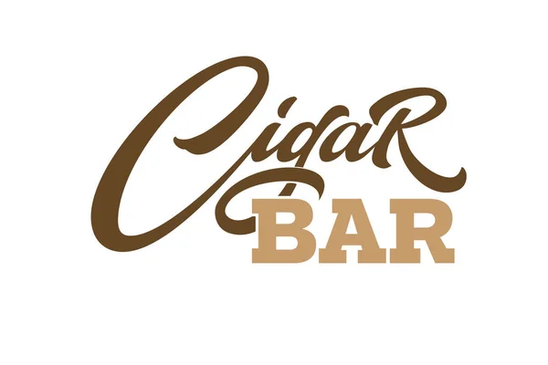 Kalligrafie Sigaar Bar in vintage stijl op witte geïsoleerde achtergrond voor het ontwerp van signboard. Moderne kalligrafie, lettersamenstelling. — Stockvector