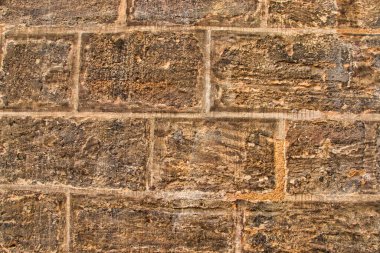 Antik şatonun arka plan tuğlası duvarı