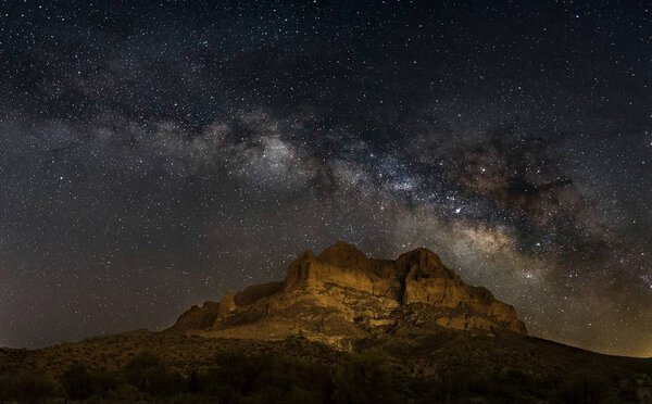 Milky Way rising over mountain