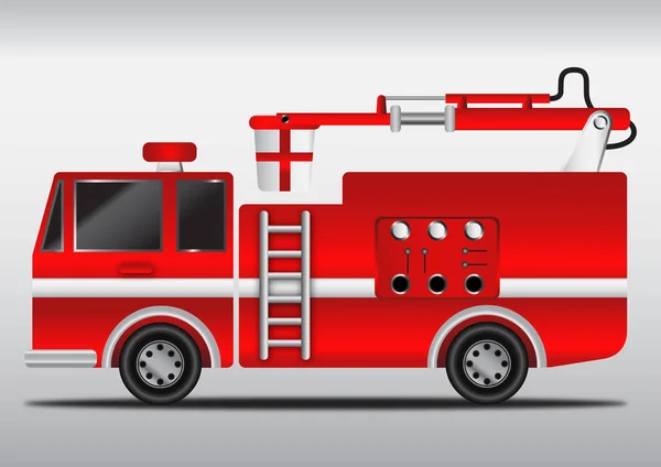 4 ruedas hidráulicas cabina bomberos — Vector de stock