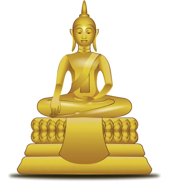 Golden image of Buddha in vector style — Stock Vector