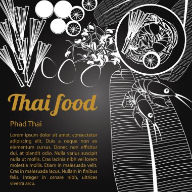 Tayland lezzetli ve ünlü yemekleri kızarmış şehriye Pad Tay sopa ile karides