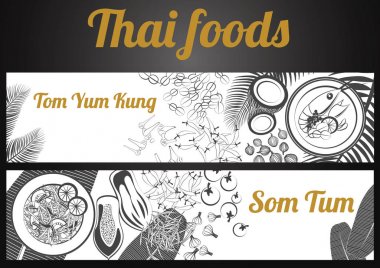 Tay gıda afiş massaman ve Phad Tay dili