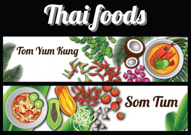 Tay gıda afiş massaman ve Phad Tay dili