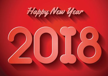 Bütün kırmızı degrade metin ve arka plan mutlu yeni yıl celebratio