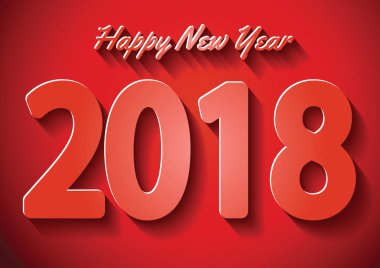 Bütün kırmızı degrade metin ve arka plan mutlu yeni yıl celebratio