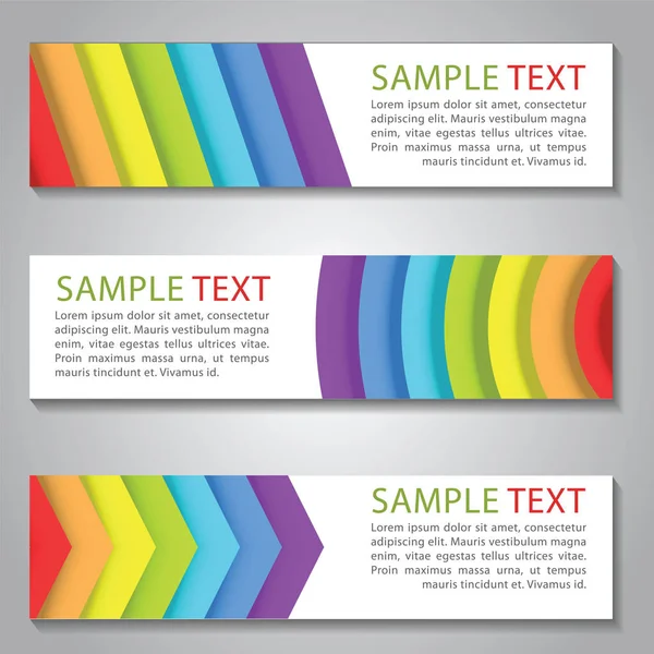Banner de cor do arco-íris, para o site de design e se adaptar ao fundo — Vetor de Stock