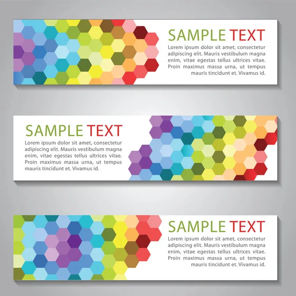 Banner de color arco iris polígono, para el sitio web de diseño y adaptarse a bac — Vector de stock