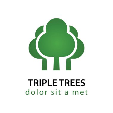 ağaç logo siluet stil üçlü